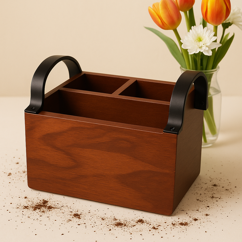 Engraved Wooden Cutlery Napkin Holder