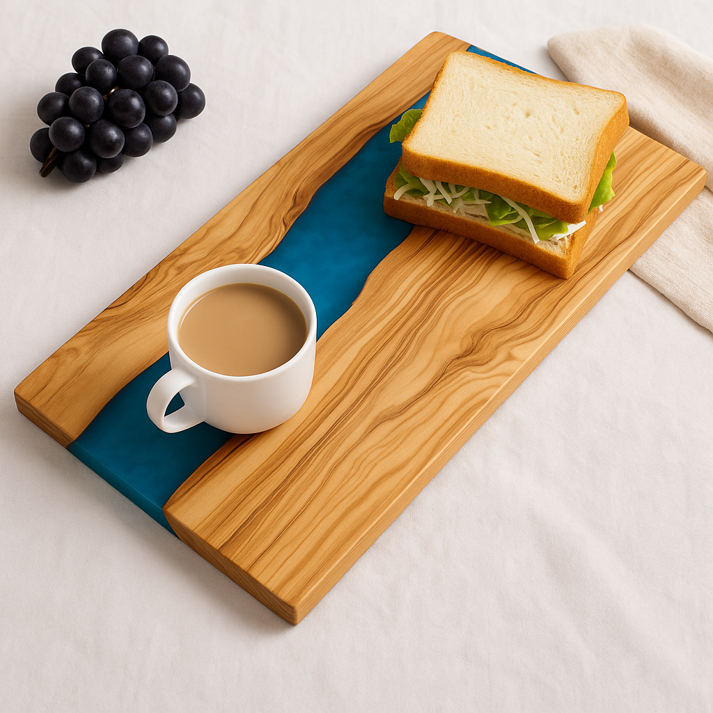 Epoxy Resin Olive Wood Serving Platter