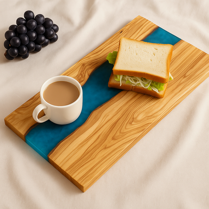 Epoxy Resin Olive Wood Serving Platter