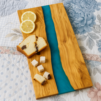 Epoxy Resin Olive Wood Serving Platter
