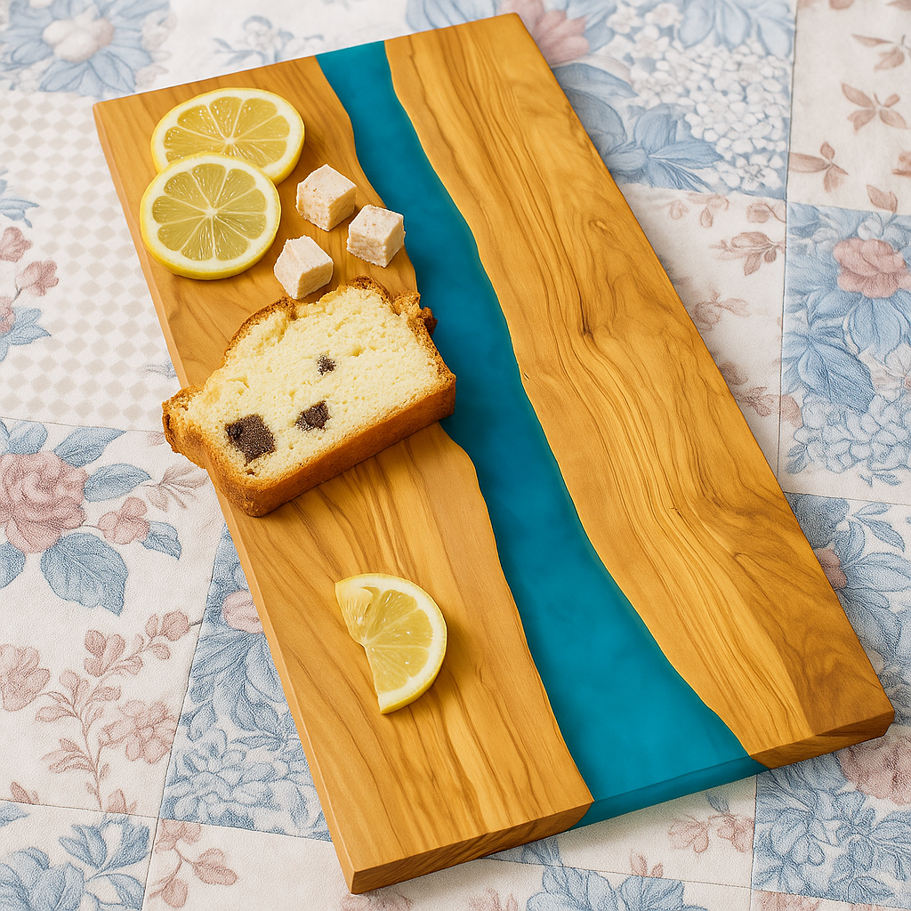 Epoxy Resin Olive Wood Serving Platter
