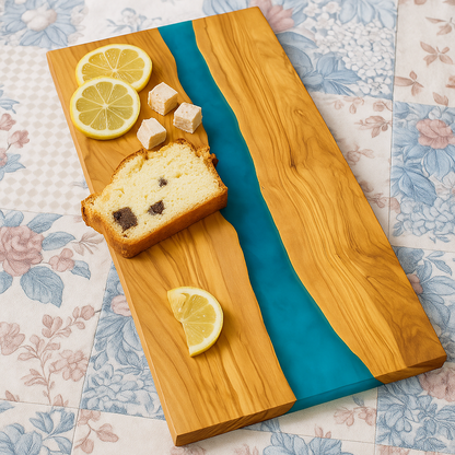 Epoxy Resin Olive Wood Serving Platter