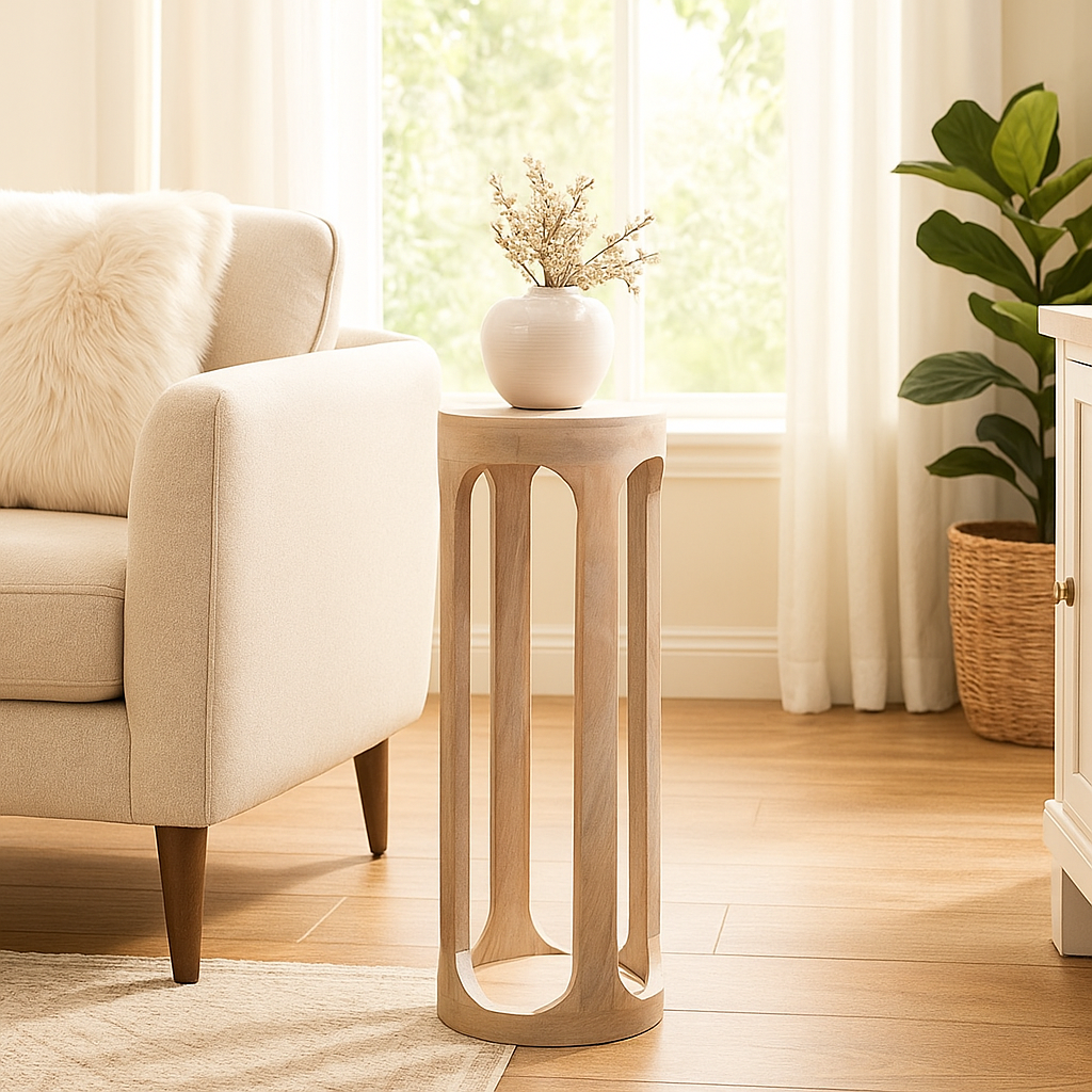 Handmade Wooden Side Table Nightstand Plant Stand