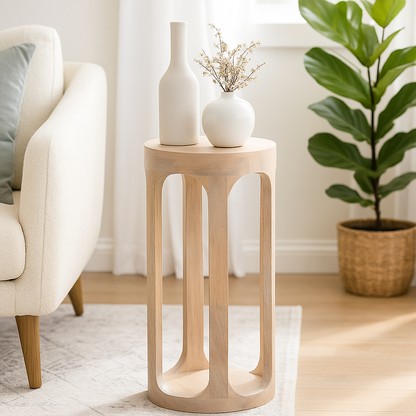 Handmade Wooden Side Table Nightstand Plant Stand