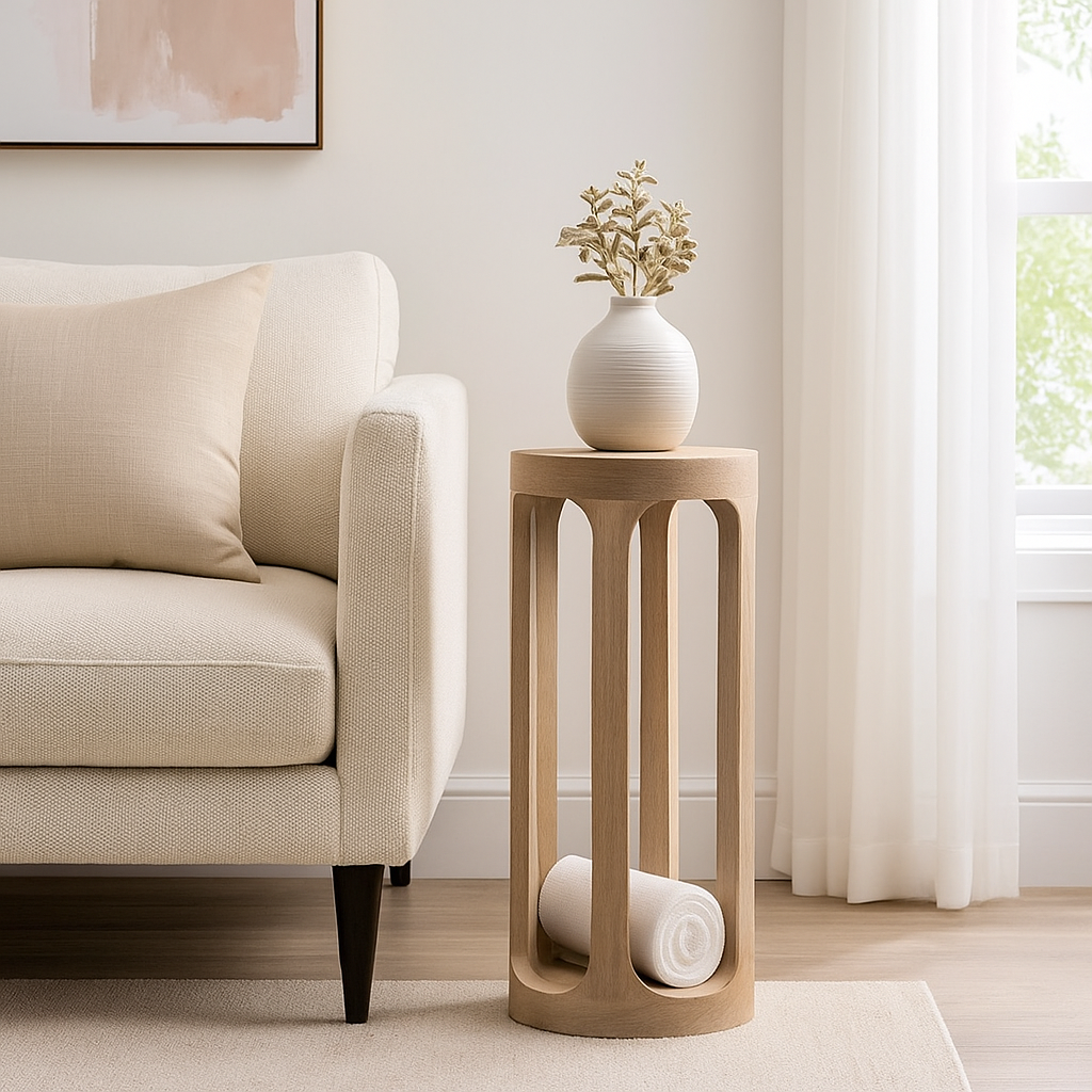 Handmade Wooden Side Table Nightstand Plant Stand