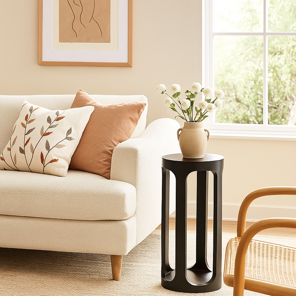 black wood nightstand