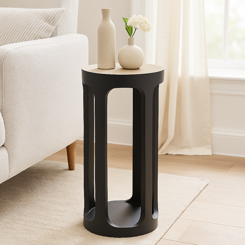 wood slimline bedside table