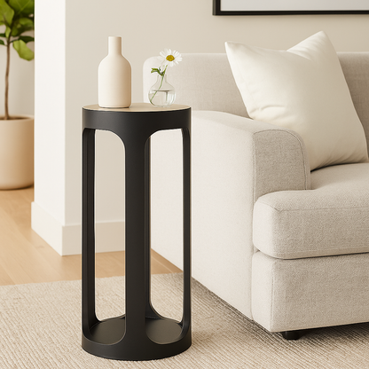 wood slimline bedside table