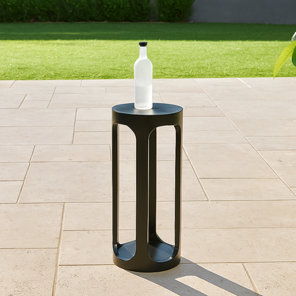 small space round nightstand