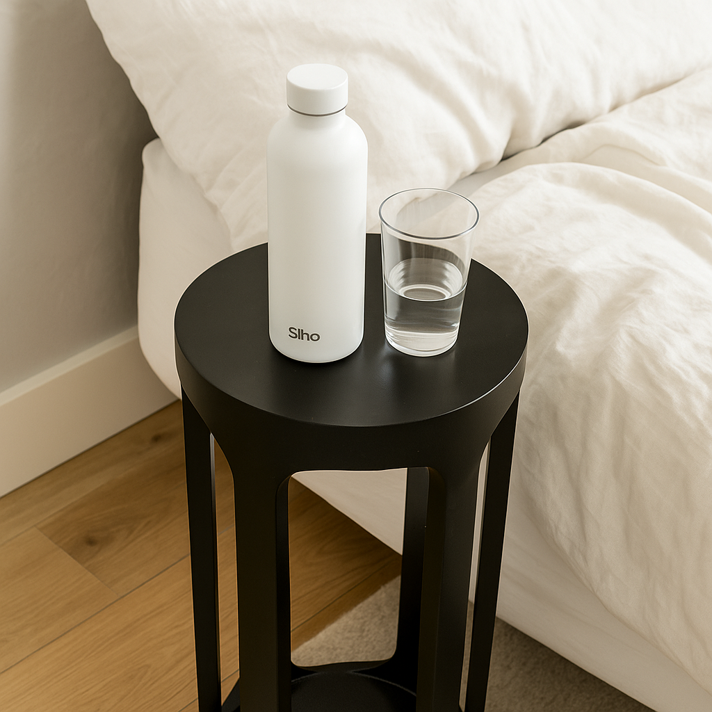 slim side table with storage