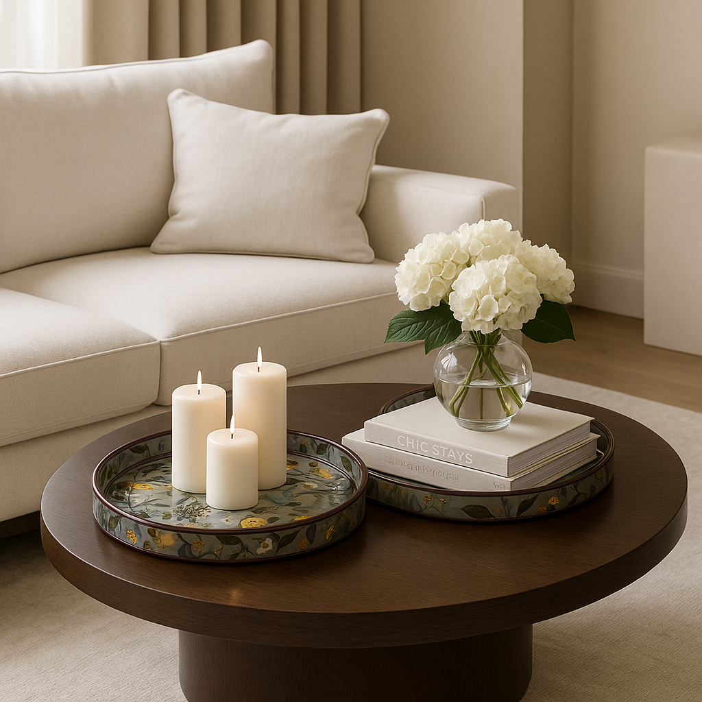 Round Hand Painted Resin Bird Platter