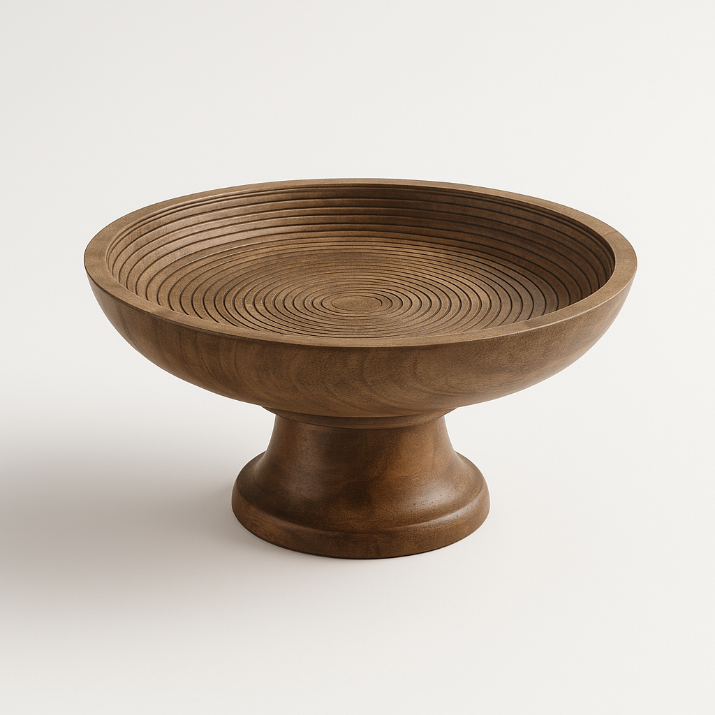 Round wooden serving tray 