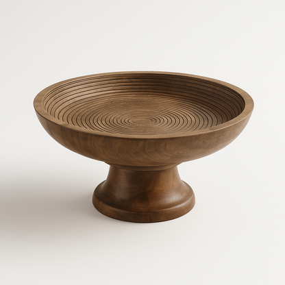 Round wooden serving tray 