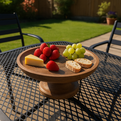 round wood serving tray