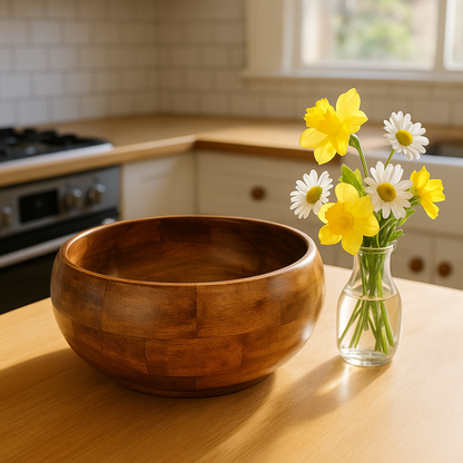 Handcrafted Wooden Large Fruit Salad Bowl