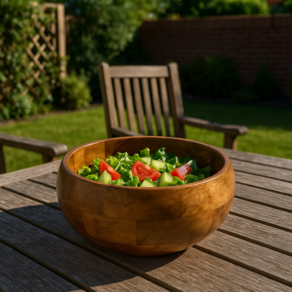 Handcrafted Wooden Large Fruit Salad Bowl