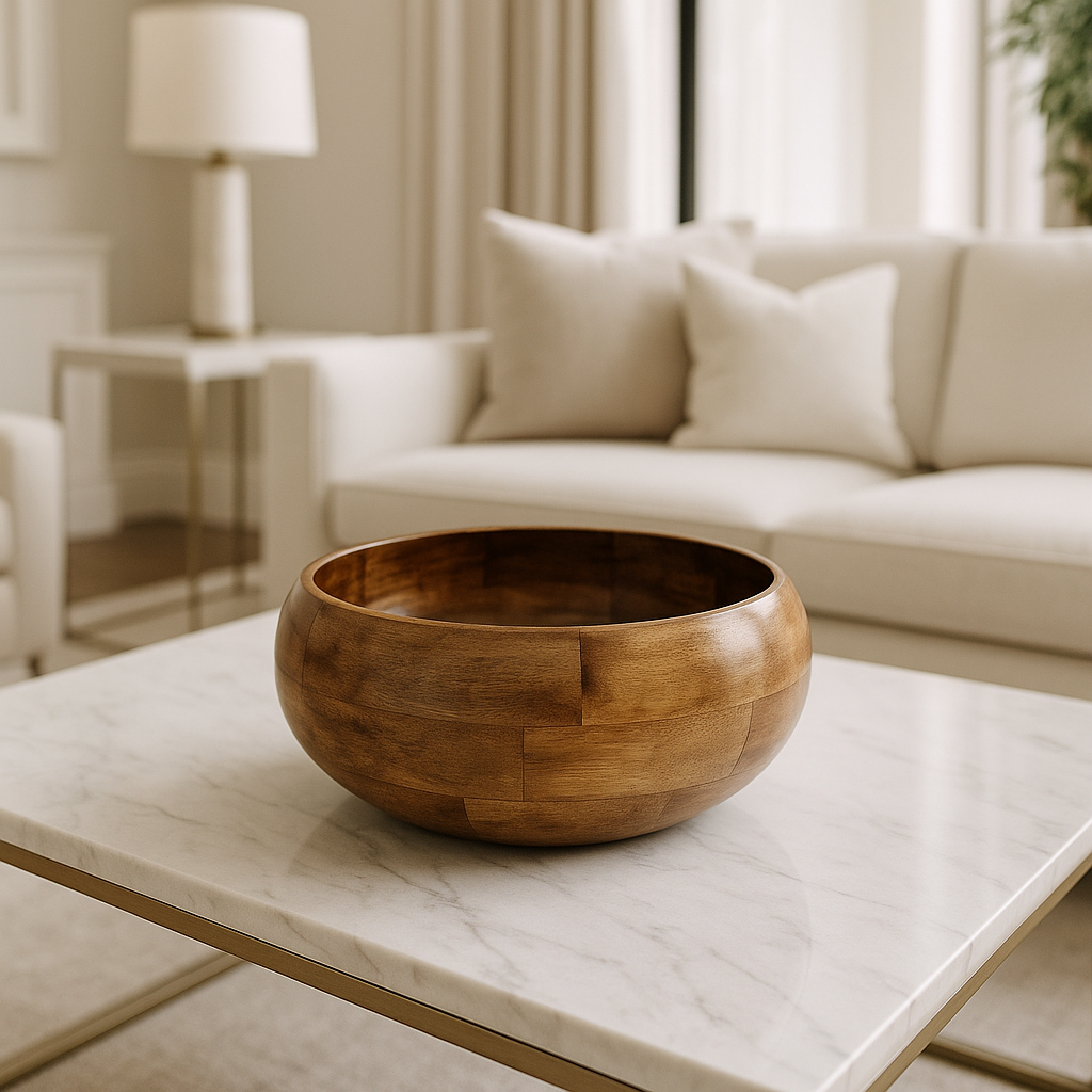 Handcrafted Wooden Large Fruit Salad Bowl