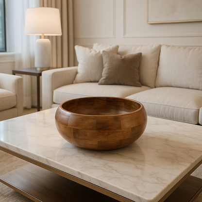 Handcrafted Wooden Large Fruit Salad Bowl
