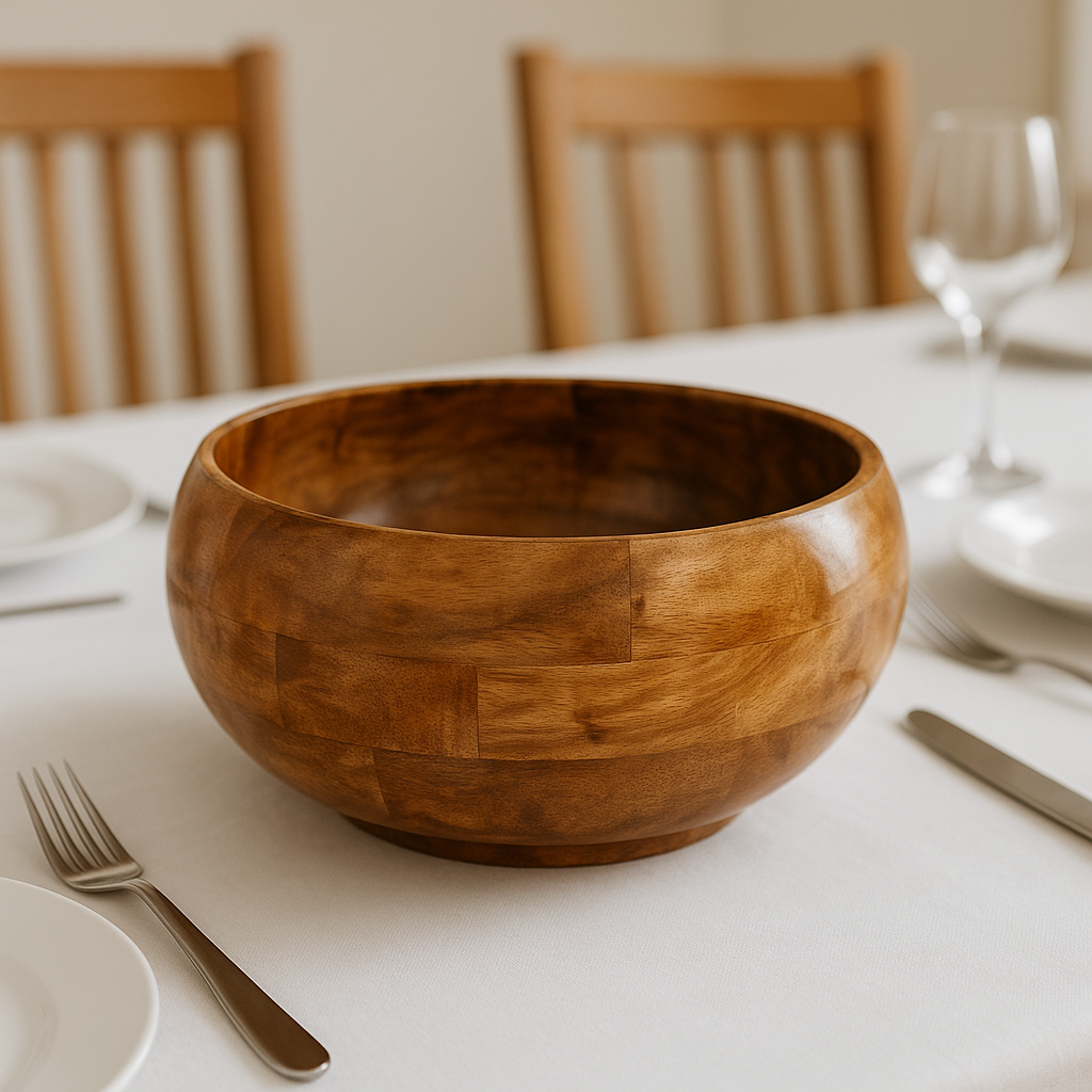 Handcrafted Wooden Large Fruit Salad Bowl