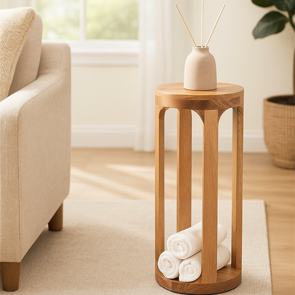Handmade Natural Wood Side Table Indoor Plant Stand