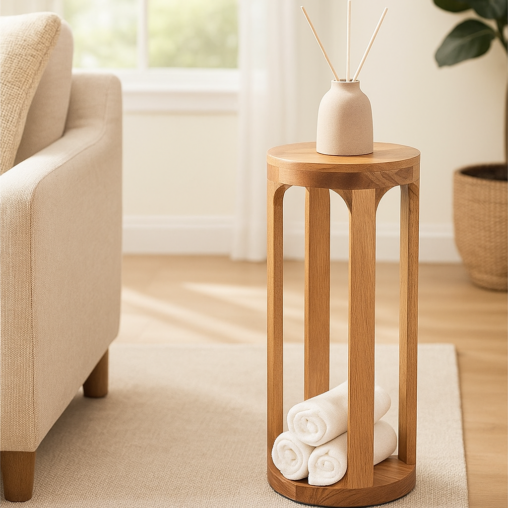 Handmade Wooden Side Table Nightstand Plant Stand