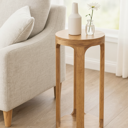 Handmade Wooden Side Table Nightstand Plant Stand