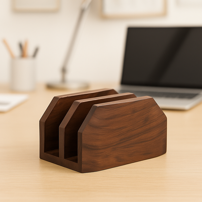 Dual Vertical Wooden Laptop Stand