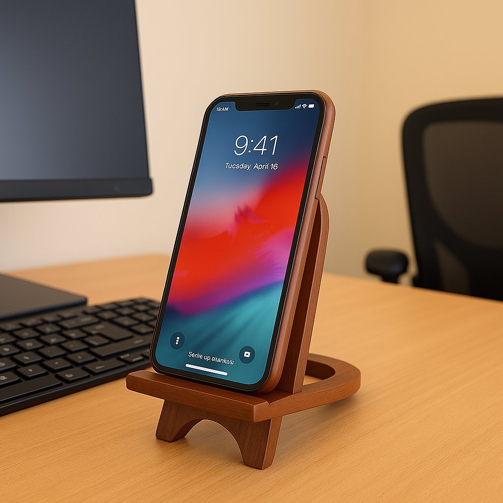 Rustic Handle Design Mobile Wooden Stand