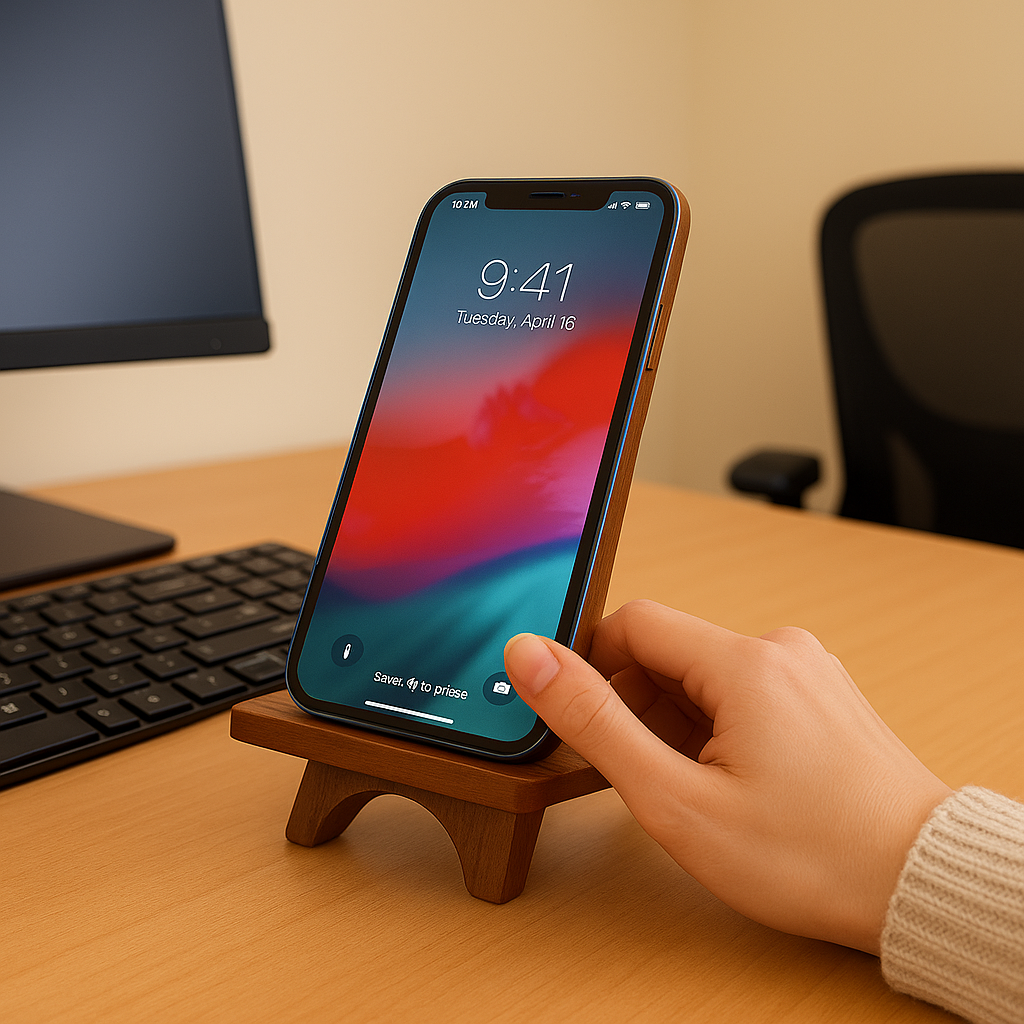 Rustic Handle Design Mobile Wooden Stand