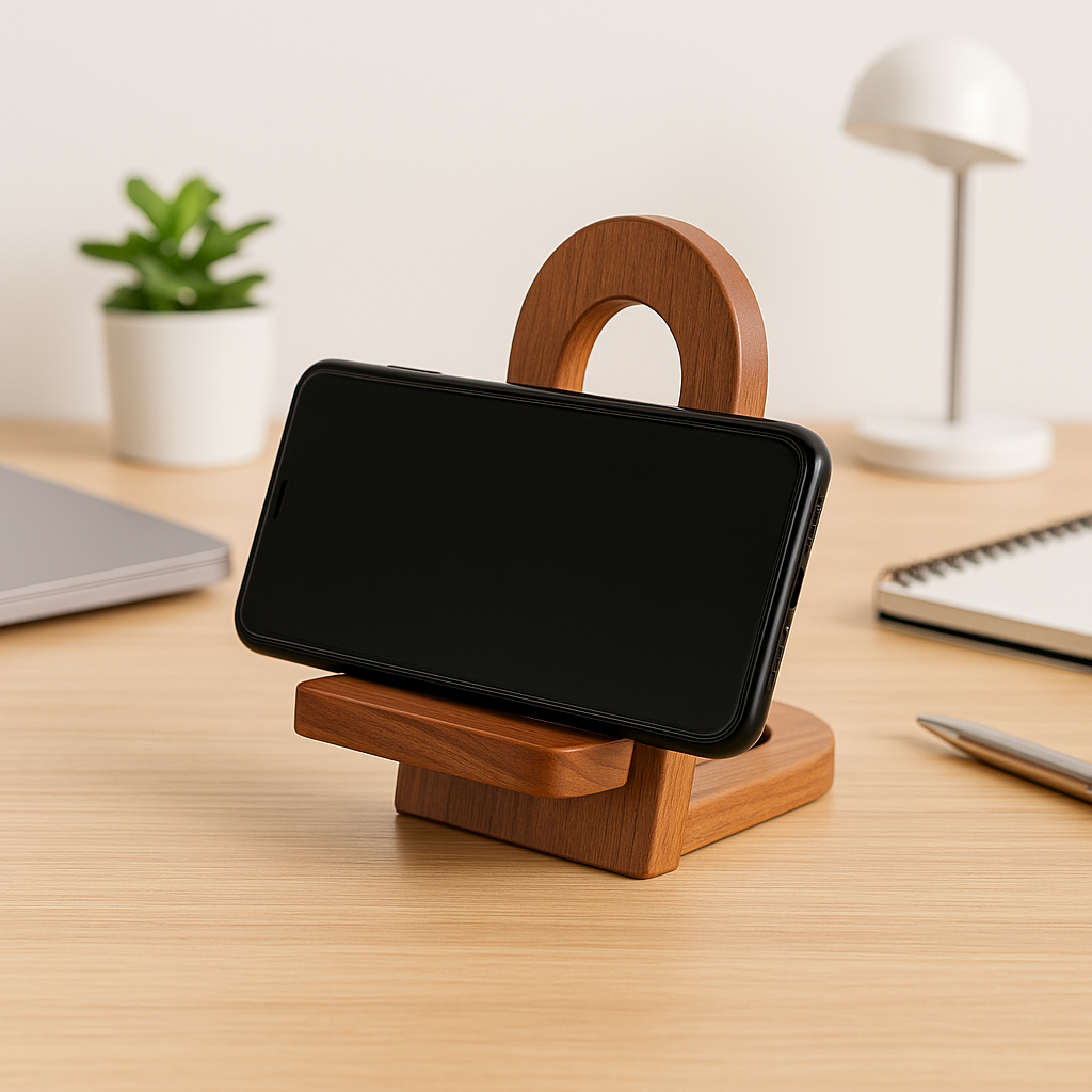 Rustic Handle Design Mobile Wooden Stand