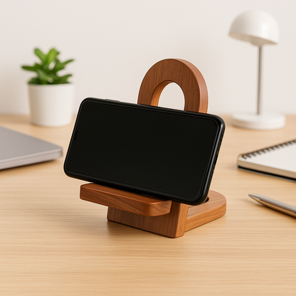 Rustic Handle Design Mobile Wooden Stand