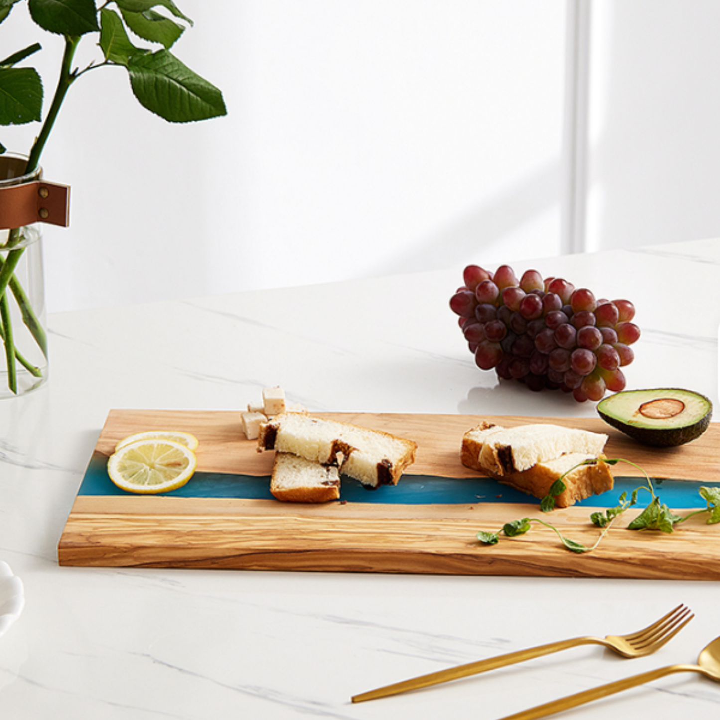 Epoxy Resin Olive Wood Serving Platter