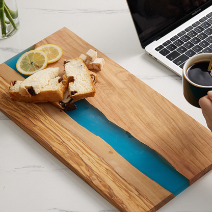 Epoxy Resin Olive Wood Serving Platter