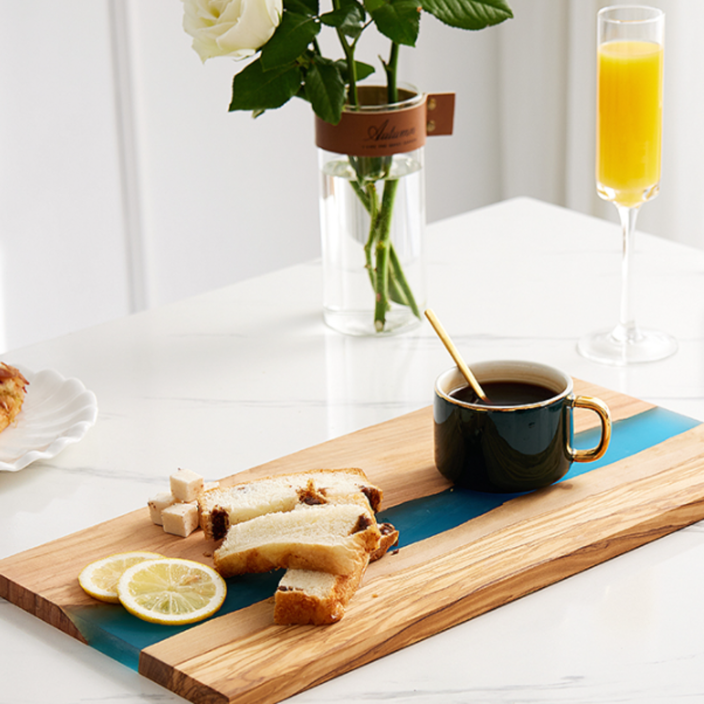 Epoxy Resin Olive Wood Serving Platter