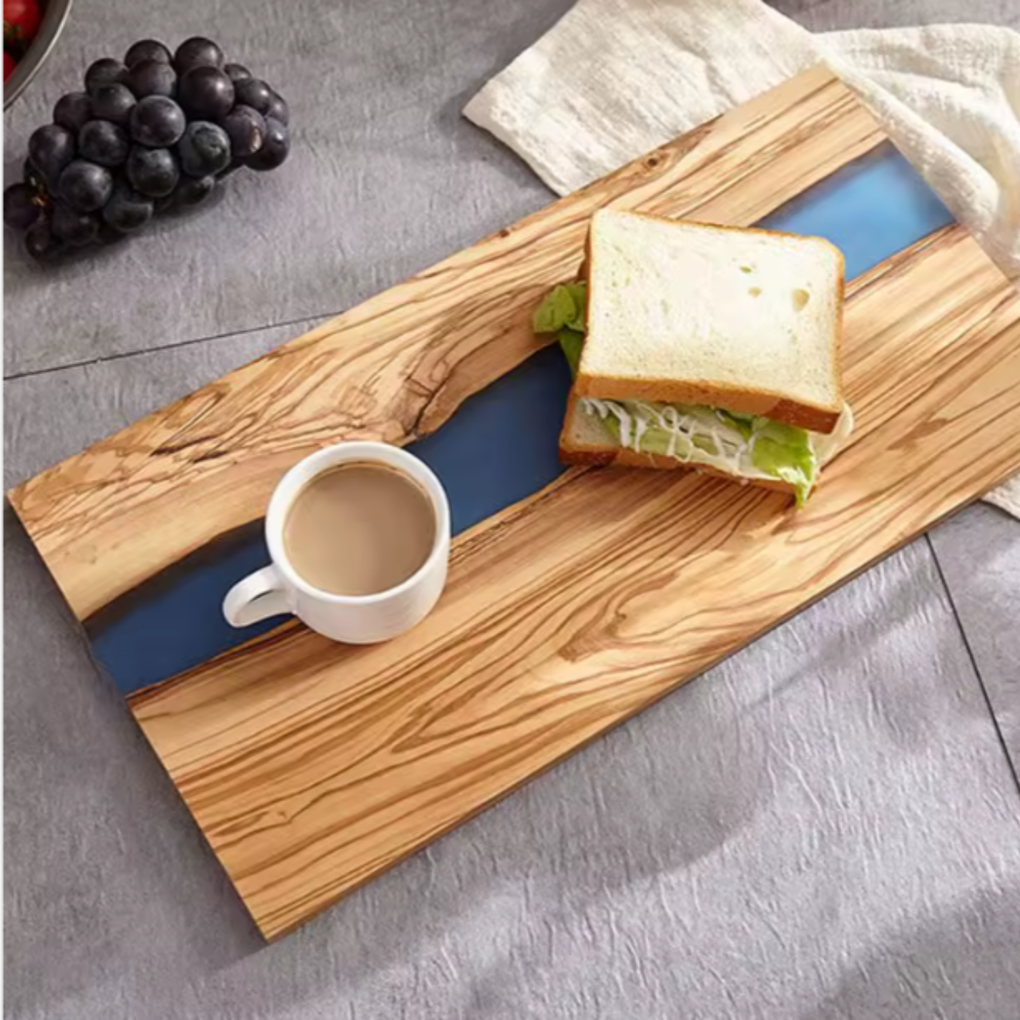 Epoxy Resin Olive Wood Serving Platter