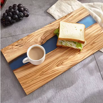 Epoxy Resin Olive Wood Serving Platter