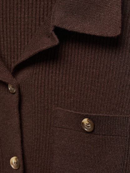 Ribbed pockets cardigan