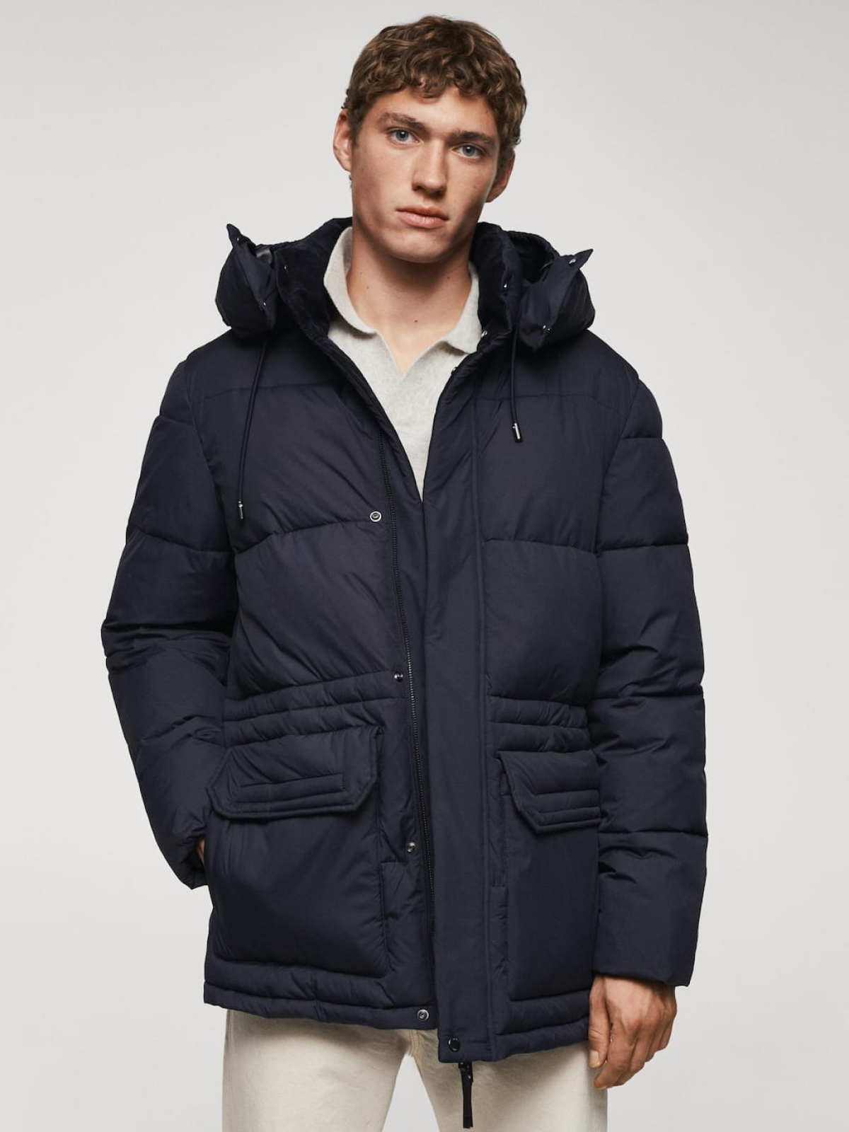 Water-repellent quilted parka
