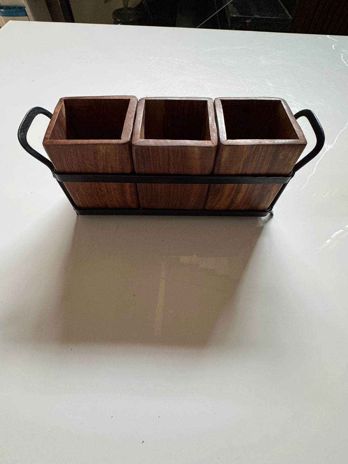 Handmade Wooden Walnut Cutlery & Napkin Tissue Holder