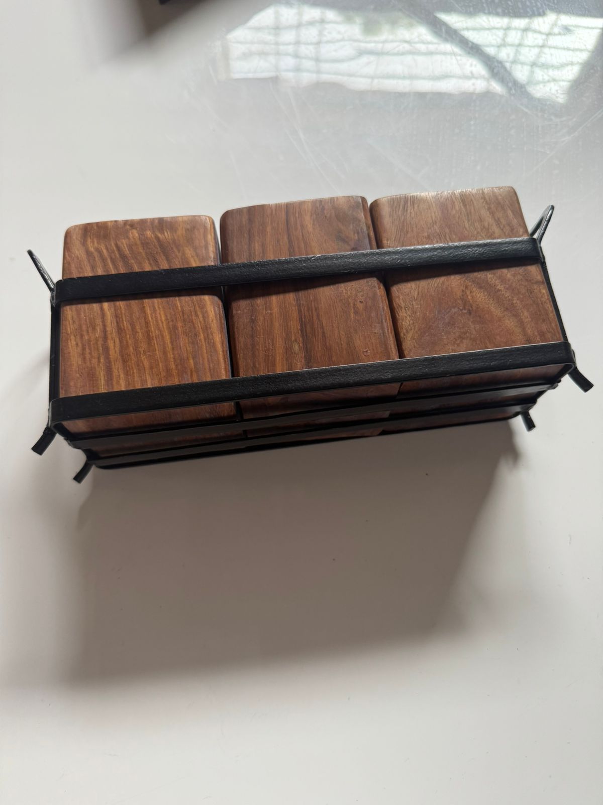 Handmade Wooden Walnut Cutlery & Napkin Tissue Holder