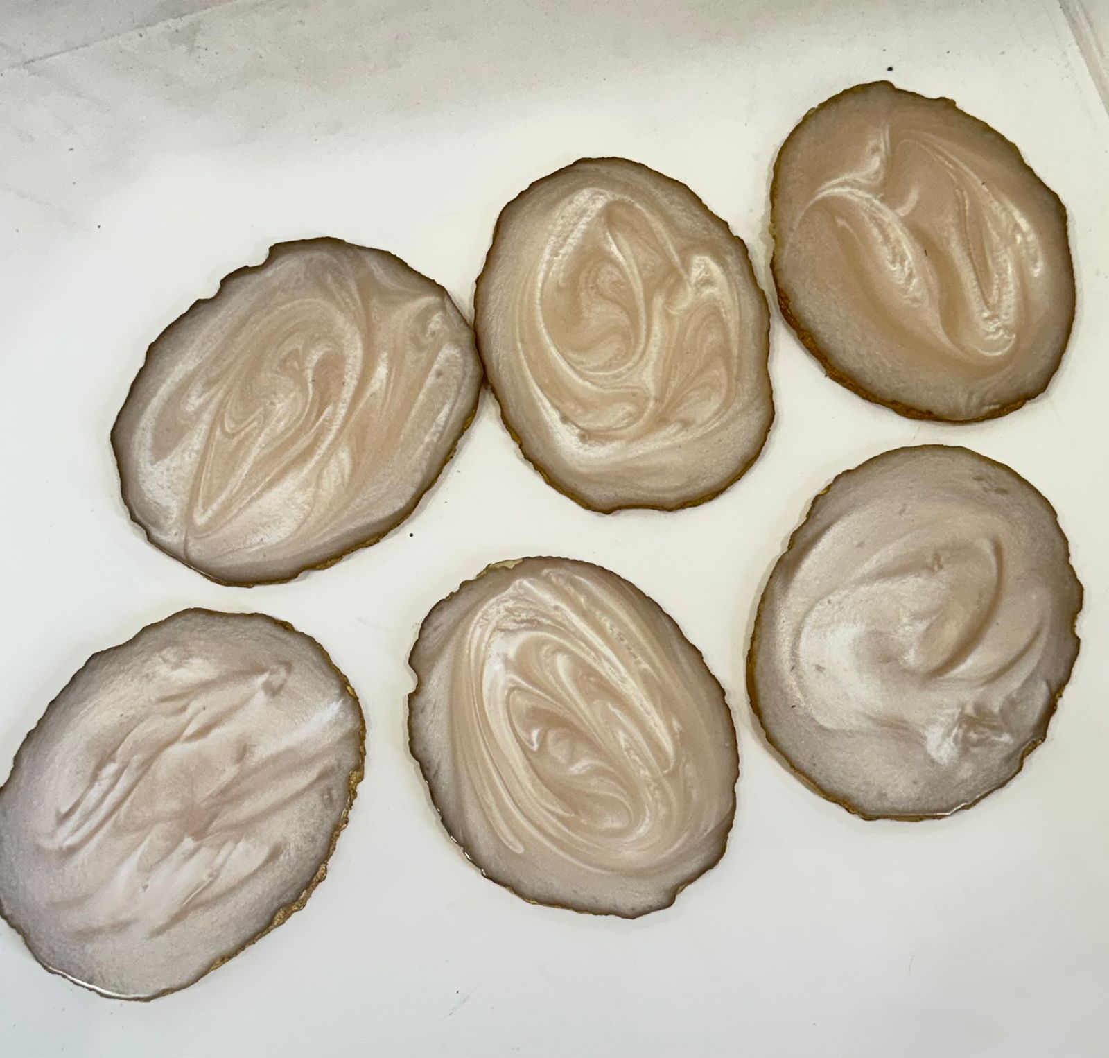 Round Velvet Smoke Resin Coasters set of 4