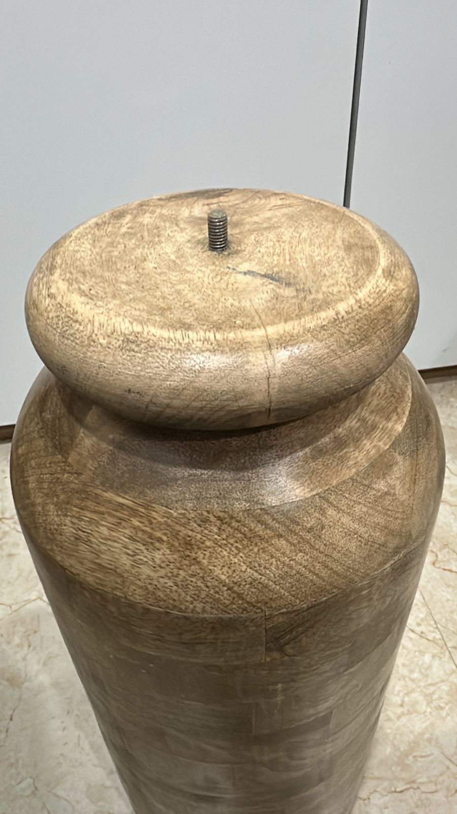 Solid Natural Wood Bedside Round Console Table