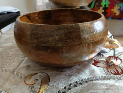 Handcrafted Wooden Large Fruit Salad Bowl