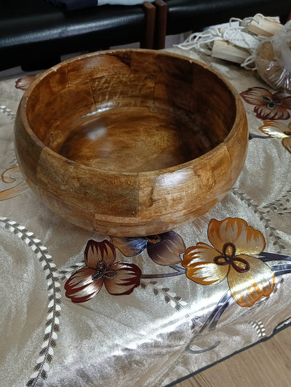 Handcrafted Wooden Large Fruit Salad Bowl