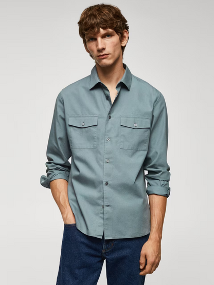Chest-pocket cotton overshirt