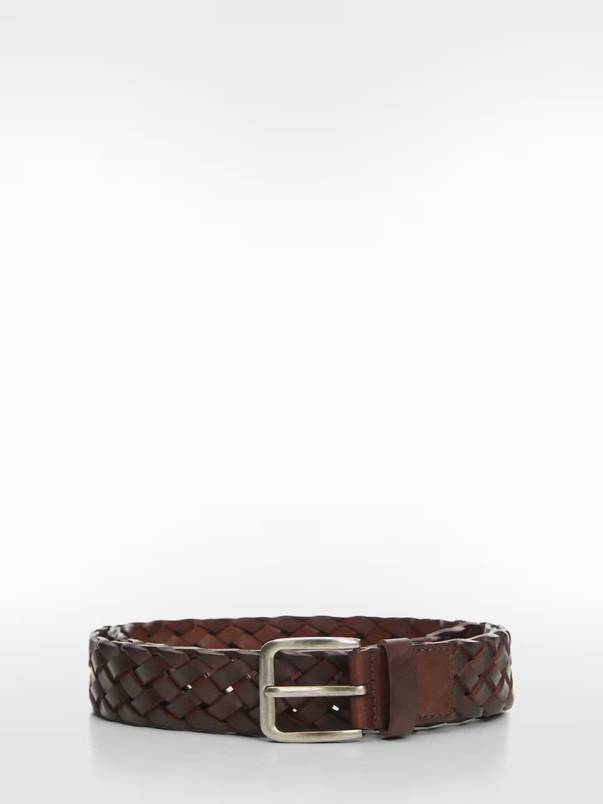 Braided leather belt