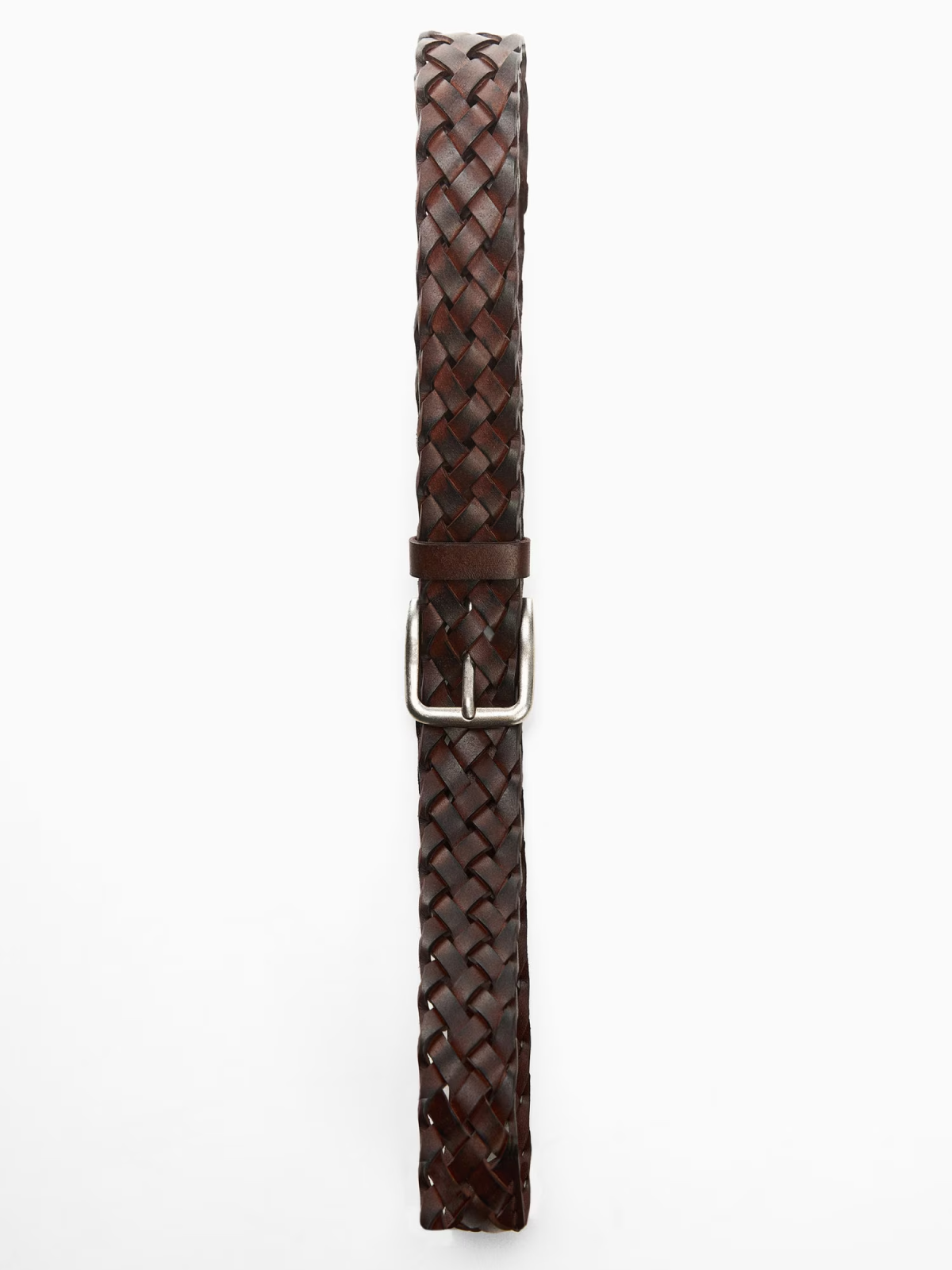 Braided leather belt