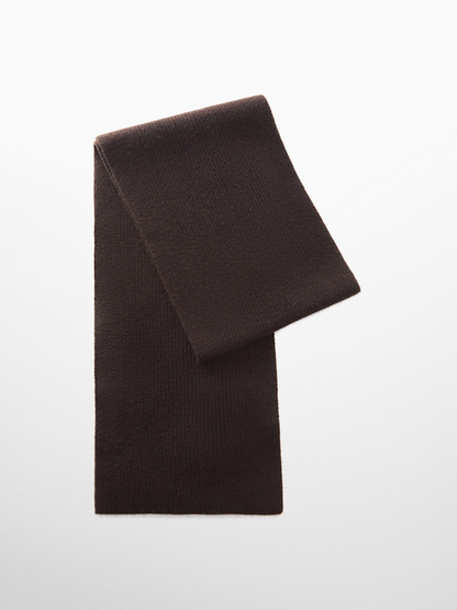 Ribbed wool-blend scarf