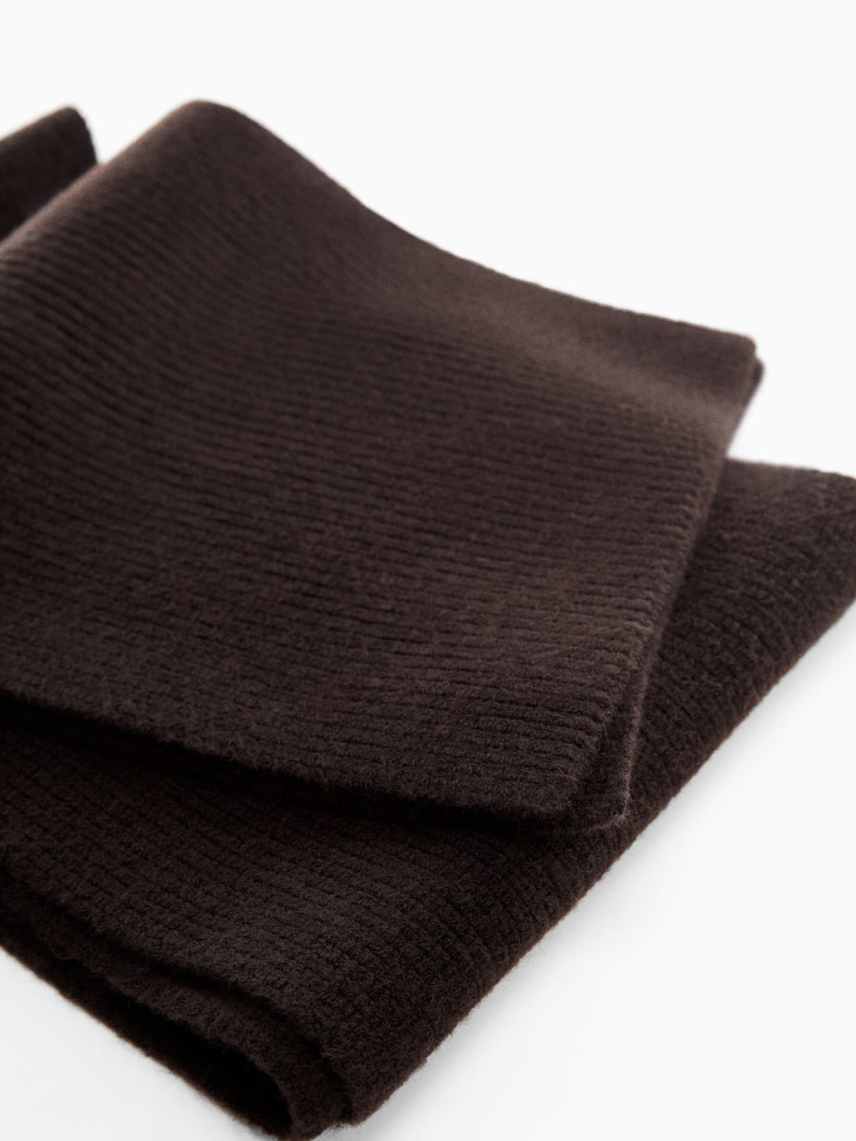 Ribbed wool-blend scarf