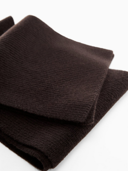 Ribbed wool-blend scarf